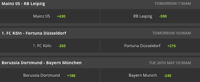 Two-Way Betting Odds